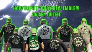 GTA5  How to put your crew emblem  patch on any outfit Creator Mode Component Transfer Glitch 15 [upl. by Rockwell]