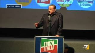 Berlusconi cade sul palco ma ha subito pronta la battuta [upl. by Ivad]