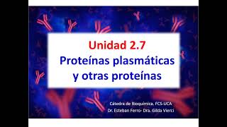 2 7 Proteínas plasmáticas [upl. by Sema]