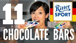 11 Ritter Sport CHOCOLATE BARS  Emmy Eats GERMANY Taste Test [upl. by Nata]