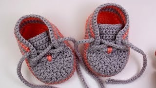 DIY crochet baby sneakers VasilisaCatherine [upl. by Desdee]