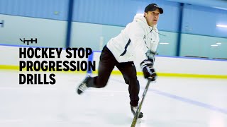 Hockey Stop Progression Drills  iTrain Hockey [upl. by Dario]