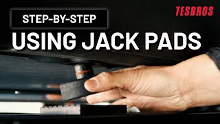 How To Properly Lift Your Tesla With Jack Pads  TESBROS [upl. by Rehpotsihrc]