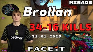 CSGO POV Brollan 3416 Mirage 𝙒𝙞𝙣 1613  Faceit 31012023 [upl. by Notsek]