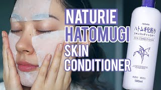 NATURIE HATOMUGI SKIN CONDITIONER REVIEW 🌾 Award Winning Japanese Toner [upl. by Ardnasirhc]