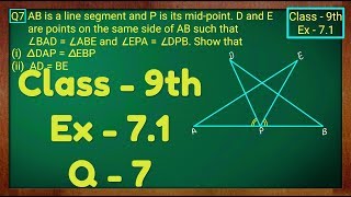 Class  9th Ex  72 Q 7 Triangles Maths NCERT CBSE [upl. by Sirap]