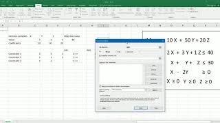 Solving linear programming problems with Excel Solver [upl. by Ihcego]