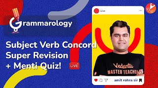 Subject Verb Concord 𝐒𝐮𝐩𝐞𝐫 𝐑𝐞𝐯𝐢𝐬𝐢𝐨𝐧  𝐌𝐞𝐧𝐭𝐢 𝐐𝐮𝐢𝐳 English Grammar Term 1🔥 Grammarology Vedantu [upl. by Hselin]