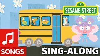 Sesame Street Wheels on the Bus with Lyrics  Elmos SingAlong [upl. by Blockus]