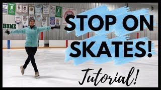 HOW TO STOP ON ICE SKATES  Ice Skating Tips [upl. by Sivert]