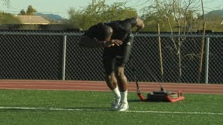 How to Perform WR Demaryius Thomas Weighted Sled Drives [upl. by Arerrac684]