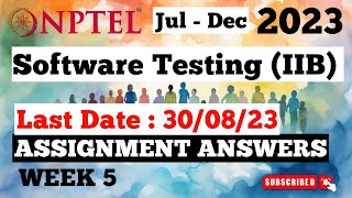 Software Testing IITB Week 5 Assignment Answers  NPTEL [upl. by Anahtor403]