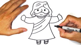 How to draw Jesus Christ  Jesus Christ Easy Draw Tutorial [upl. by Nalyorf]