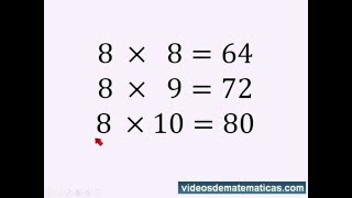 Tabla de multiplicar del 8 fácil y rápida [upl. by Nylaret]