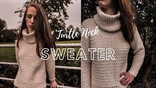 Crochet Quick And Easy Turtle Neck Sweater [upl. by Ymled]