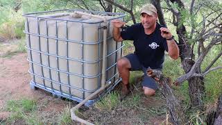 Rainwater Harvesting with IBC Tote and Tarp  Wildlife Waterer [upl. by Libb54]