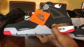 Air Jordan Bred 4 2019 real VS fake Both shoes on hand Easy cop [upl. by Mouldon11]