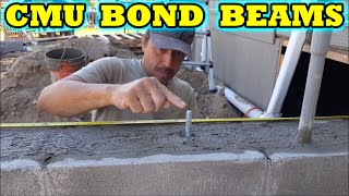 How to build a Concrete Block Basement for Beginners Part 3 the Bond Beams DIY [upl. by Rask]