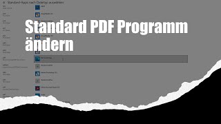 Windows 10 Standard PDF Programm ändern [upl. by Rust]