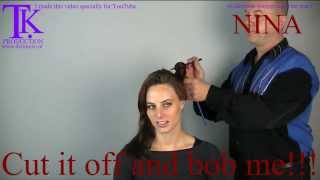 Cut it off and bob me makeover Nina by Theo Knoop [upl. by Amerak]