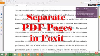 how to separate pdf pages in foxit reader [upl. by Boycie]