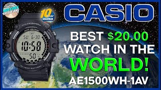 Best 2000 Watch In The World  Casio Sports Big Face 100m Quartz AE1500WH1AV Unbox amp Review [upl. by Fortin]