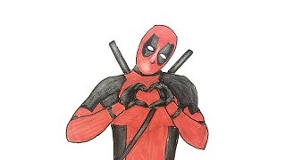 How To Draw Deadpool Easy For Beginners  BlackSketchGallery [upl. by Hardy237]