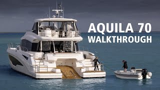 AllNew Aquila 70  Full InDepth Walkthrough  Power Catamaran [upl. by Ayanet953]