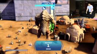 Star Wars Kinect Rancor Rampage Playthrough 1 [upl. by Yrreb]