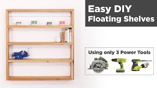 Easy DIY Floating Shelves  Woodworking for Beginners [upl. by Bendick]