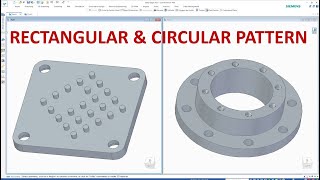 Solid Edge Tutorials 20  How to use Rectangular and Circular Pattern [upl. by Mariel]