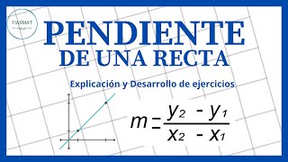 Pendiente de una recta  Como calcular la Pendiente de la Recta [upl. by Eussoj]