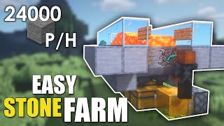 Minecraft Easy STONE Generator  Farm 400 Stone Per Minute  1165 Tutorial [upl. by Kenlee427]