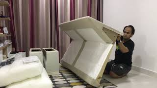 IKEA Kivik ThreeSeat Sofa Hillared Beige  Unboxing amp Setup [upl. by Ferdinana]