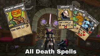 Wizard101 All Death Spells Level 1160 2023 [upl. by Tapes]