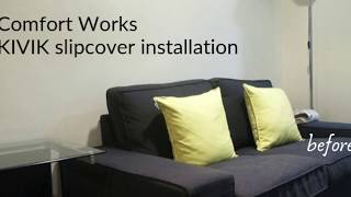 IKEAhackers X Comfort Works IKEA KIVIK sofa slipcover fitting [upl. by Okun518]