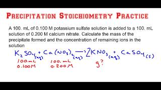 How to do Precipitation Stoichiometry Problems [upl. by Anala125]