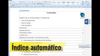 Como insertar índice automático en WORD  la mejor explicación [upl. by Allerim]