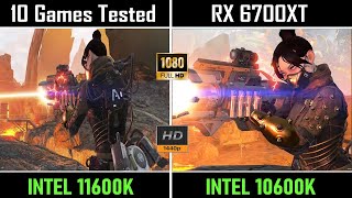 Intel i5 11600k vs 10600k  RX 6700XT Gaming benchmark [upl. by Sirref]