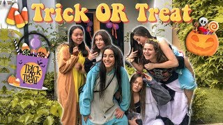 GIRLS TRICK OR TREAT IN ONESIES [upl. by Gnolb]