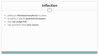 Morphology I Inflection Linguistics [upl. by Sherye]