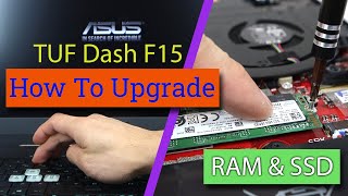 How to InstallUpgrade RAM and m2 SSD in ASUS TUF Dash F15 Gaming Laptop NVMe only [upl. by Llehsram318]