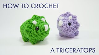 How to Crochet a Triceratops Dinosaur  Amigurumi Pattern Tutorial [upl. by Lezah]