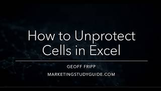 How to Unprotect Cells in Excel [upl. by Caesaria]