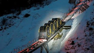 The worlds steepest funicular railway opens in Switzerland [upl. by Tneciv]