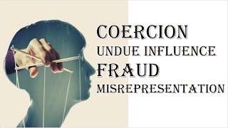 Coercion Undue Influence Fraud Misrepresentation  Indian Contract Act 1872  Law Guru [upl. by Zildjian]