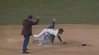 1977 ALCS Gm2 McRae takes out Randolph at second [upl. by Selegna]