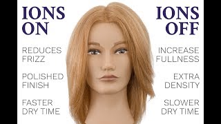 Do ionic hair dryers work Blow dry comparison ions on VS ions off [upl. by Yentirb]