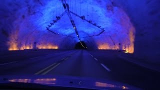 Worlds longest road tunnel 245 km152 mi Lærdalstunnelen in Norway [upl. by Alwyn755]