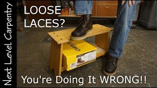 How to Tie Workboot Laces so they STAY Tied [upl. by Moscow]